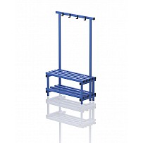 Garderoben-Sitzbank Kunststoff, einseitig, 100x45x145 cm, JUNIOR, 5 Sitzprofile