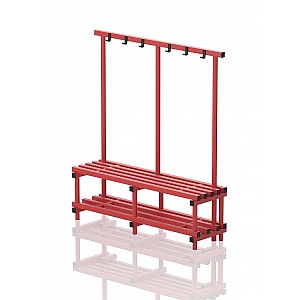 Garderoben-Sitzbank Kunststoff, einseitig, 150x45x140 cm, JUNIOR, 5 Sitzprofile