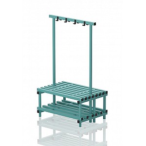 Garderoben-Sitzbank Kunststoff, doppelseitig, 100x71x140 cm, JUNIOR, 8 Sitzprofile