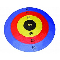 Zielwurfteppich, Ø 197 cm, blau/rot/gelb/schwarz