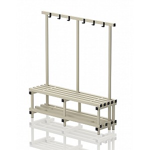 Garderoben-Sitzbank Kunststoff JUNIOR, einseitig (B x H x T) 200 x 140 x 45 cm